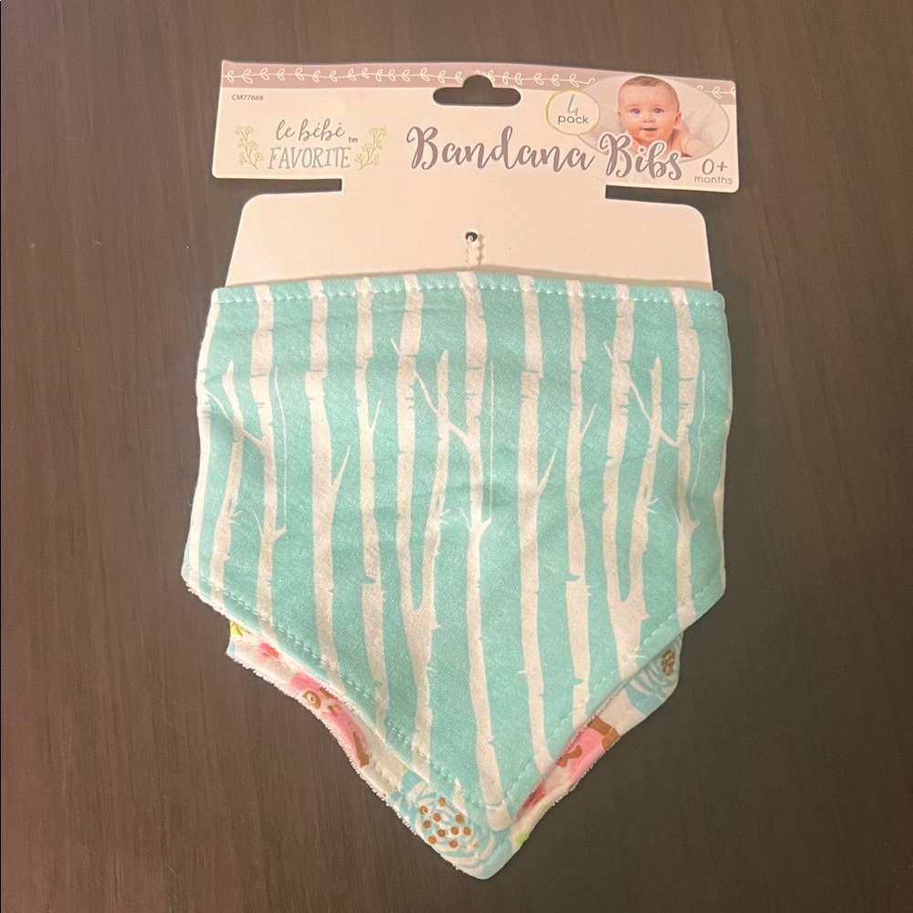 NWT Bandana Bibs - Aqua and White